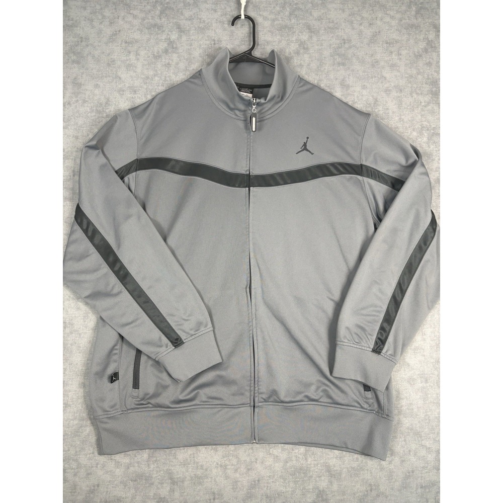 Jordan Dri-FIT Track Jacket Mens XXL Gray Black Full Zip Jumpman 437212-065